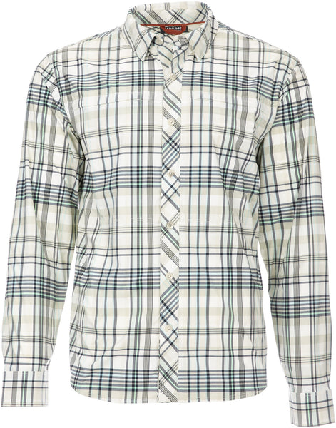 Simms Men's Stone Cold LS Shirt/Pearl Madras Plaid