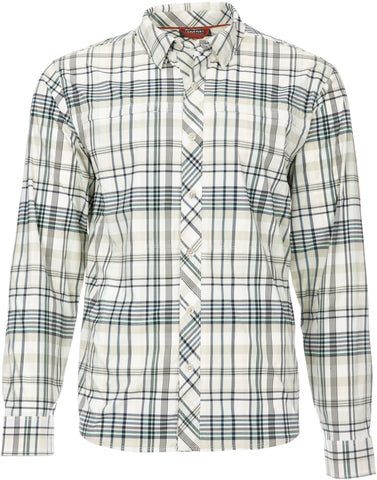 Simms Men's Stone Cold LS Shirt/Pearl Madras Plaid