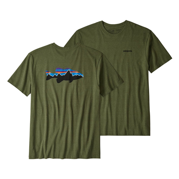 Patagonia Men's Fitz Roy Smallmouth Responsibili-Tee/Greenie Green