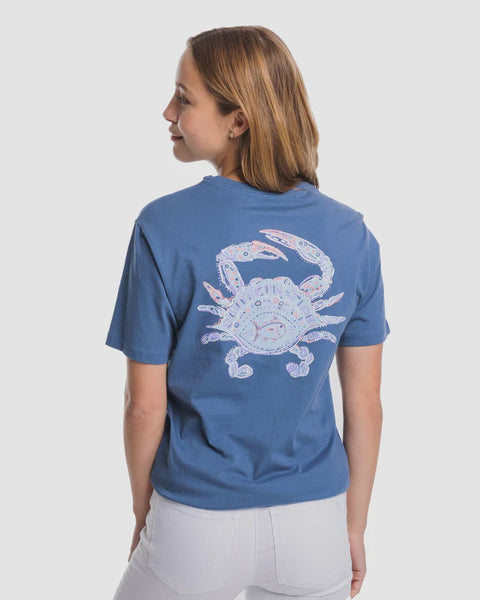 Southern Tide Women's Cute And Crabby Short Sleeve Tee Shirt