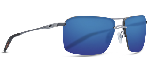 Costa Del Mar Skimmer Sunglasses - Matte Silver+Translucent Grey/Orange/Blue Mirror 580P