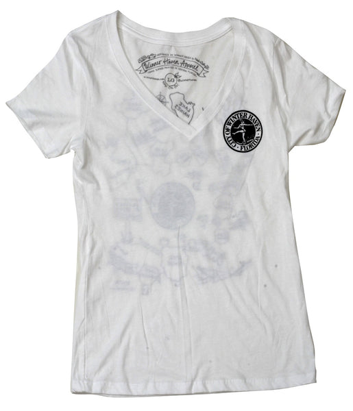 Winter Haven Apparel LadiesV Neck White T Shirt
