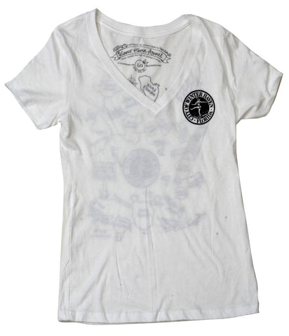Winter Haven Apparel LadiesV Neck White T Shirt