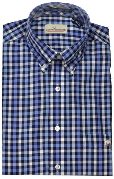 Cotton Brothers Men's LS BD Woven Sport Shirt/Blue #808637-43