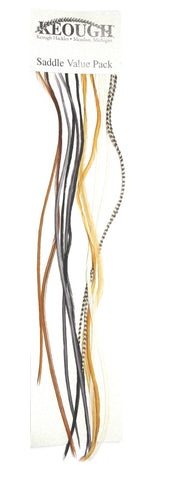 Keough Saddle Hackle Value Pack Mixed Colors