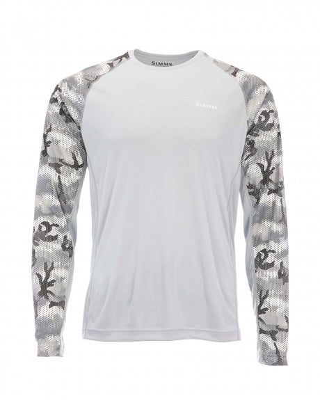 Simms Men's Solarflex LS Crewneck / Hex Flo Camo Steel
