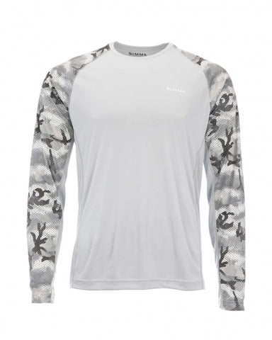 Simms Men's Solarflex LS Crewneck / Hex Flo Camo Steel