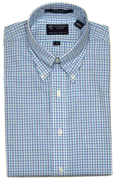 Andy Thornal Men's LS Wrinkle Free BD Sport Shirt/Turquoise #213706-46