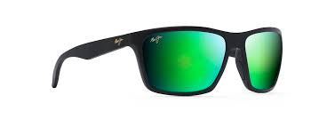 Maui Jim MAKOA Sunglasses - Matte Black/Maui Green
