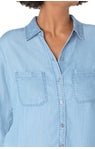 Liverpool  Button  Down Rolled Sleeve Shirt / Malibu Light