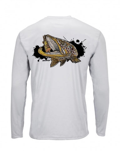 Simms Men's Solar Tech LS Tee/ Brown Trout Sterling