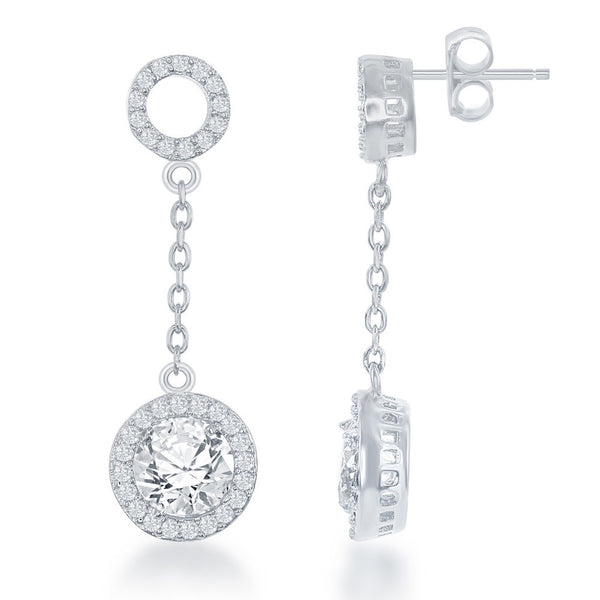 Classic of NY SS Open CZ Circle Earrings
