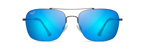 Maui Jim Lava Tube Sunglasses - Satin Dark Gunmetal/Blue Hawaii #B786-02S