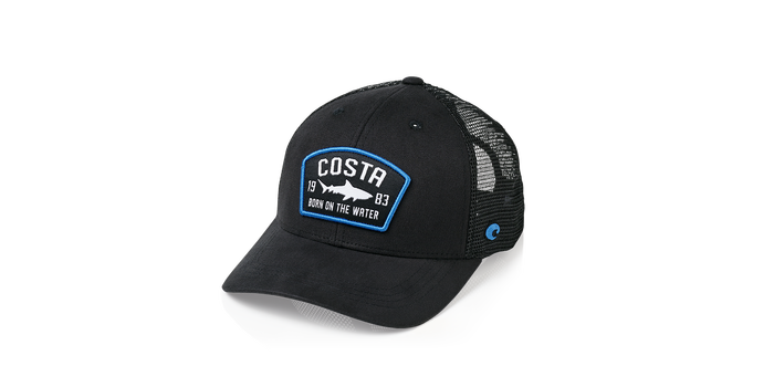 Costa Del Mar Chatham Shark Twill Trucker Hat Black Andy