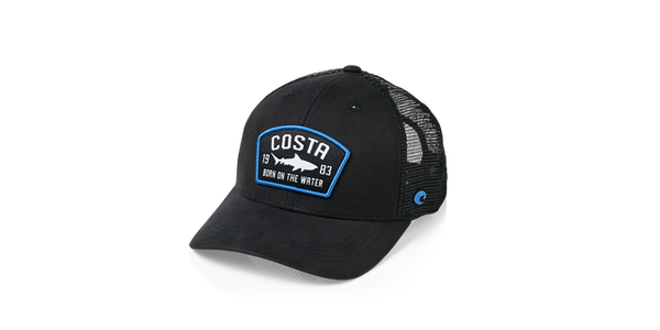 Costa Del Mar Chatham Shark Twill Trucker Hat - Black