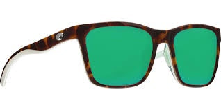 Costa Del Mar Panga Sunglasses - Shiny Tortoise/White/Seafoam Crystal/Green 580P