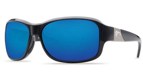 Costa Del Mar Inlet Sunglasses - Shiny Black/Blue Mirror 580P