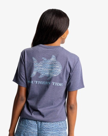 Southern Tide Skipjack Heather/Navy Deep Ocean Tee Shirt