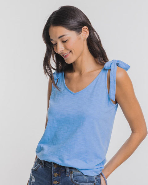 Southern Tide Kirsten Boat Blue Sun Farer Tie Shoulder Tank Top