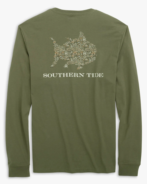 Southern Tide Men's Long Sleeve Livin' Lodge Skipjack Tee / Salton Sea Green