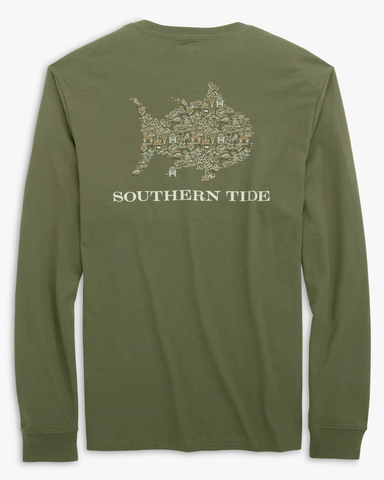 Southern Tide Men's Long Sleeve Livin' Lodge Skipjack Tee / Salton Sea Green