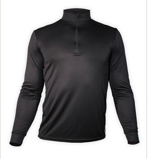 Hot Chillys Mens Micro-Elite Chamois 1/4 Zip-T Long Underwear/Black