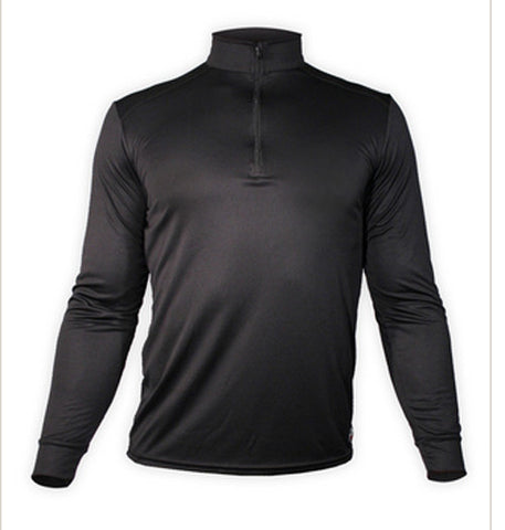 Hot Chillys Mens Micro-Elite Chamois 1/4 Zip-T Long Underwear/Black