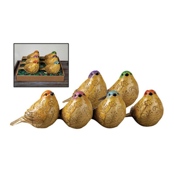 MWW Flocked Carved Bird