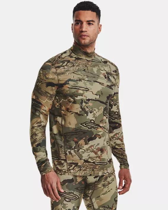 Under Armour Men's ColdGear® Infrared Camo Mock Long Sleeve / UA Forest