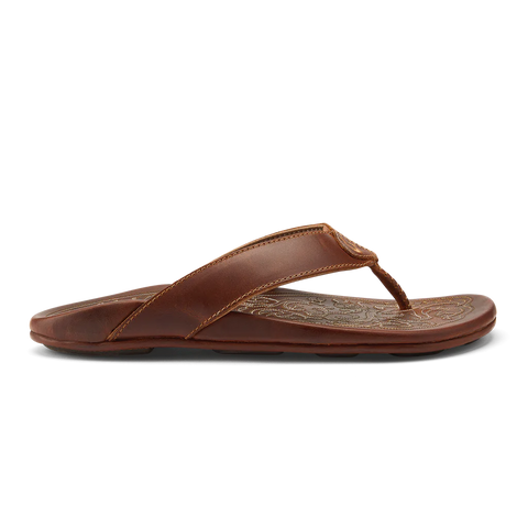 Olukai Men's Mekila Leather Sandal / Natural