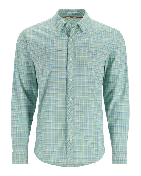 Simms Men's Stone Cold LS Shirt / Lichen/Sea Breeze Retro Plaid