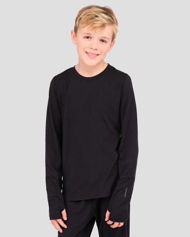 Terramar Kid's 2.0 Thermolater Crew Neck/Black