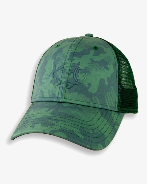 Southern Tide Camo Skipjack Performance Trucker / Forest Green