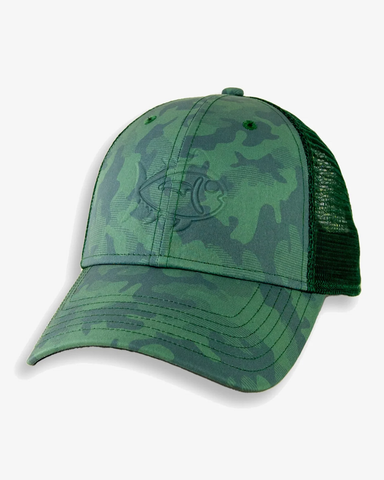 Southern Tide Camo Skipjack Performance Trucker / Forest Green