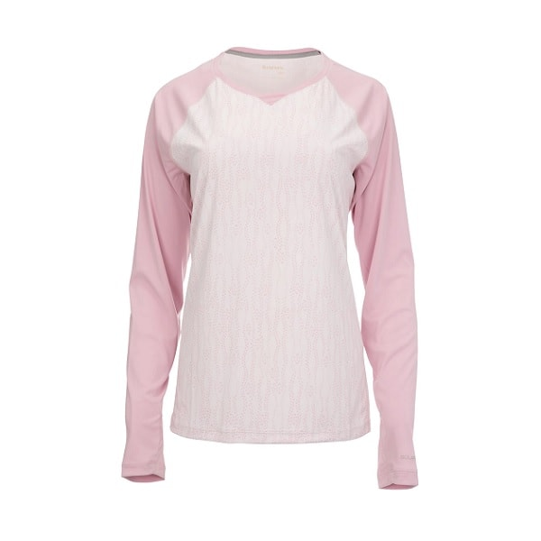 Simms Women's Solarflex LS Crewneck / Lily Pad Cloud Pink