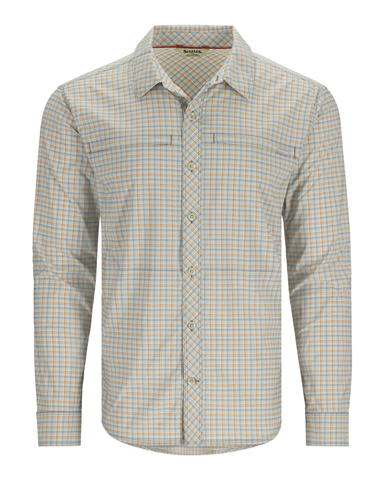Simms Men's Stone Cold LS Shirt / Sun Glow/Storm Retro Plaid