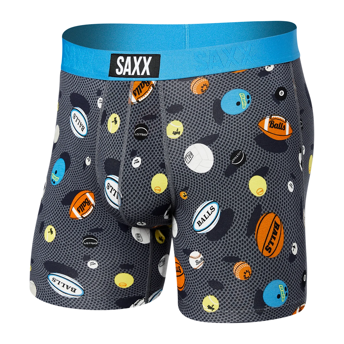 Saxx Men's Vibe Boxer Brief- Balls To The Wall-Black - Andy Thornal Company