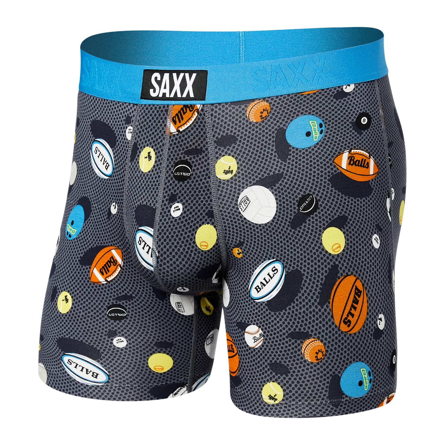 Saxx Men's Vibe Boxer Brief- Balls To The Wall-Black