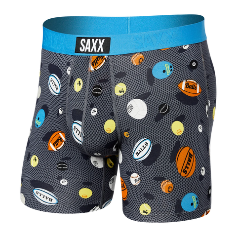 Saxx Men's Vibe Boxer Brief- Balls To The Wall-Black