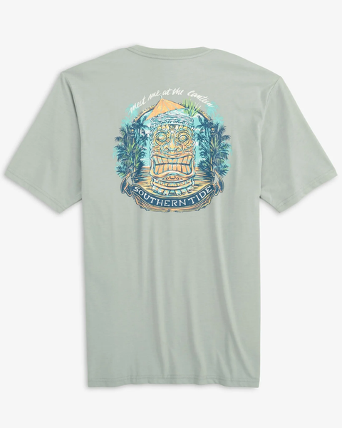 Southern Tide Men's Meet Me at the Canteen Heather Tee / Heather Slate Grey