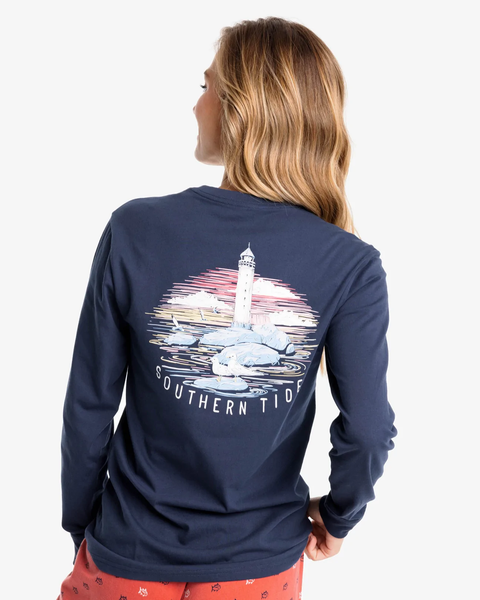 Southern Tide Women's Light House LS Tee Shirt / True Navy