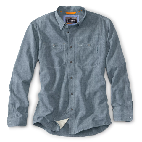Orvis LS Tech Chambray Work Shirt / Blue Chambray