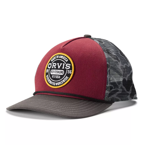 Orvis Worldwide Camo Mesh Trucker Hat / Washed Red