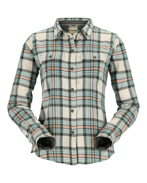 Simms Woman's Santee Flannel Shirt / Seafoam Camp Plaid