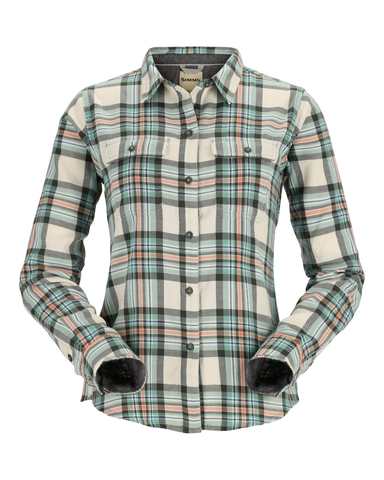 Simms Woman's Santee Flannel Shirt / Seafoam Camp Plaid
