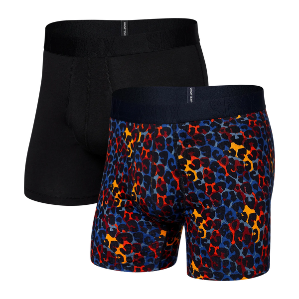 Saxx Men's DropTemp Boxer Brief 2/Pk/Leocamo/Black