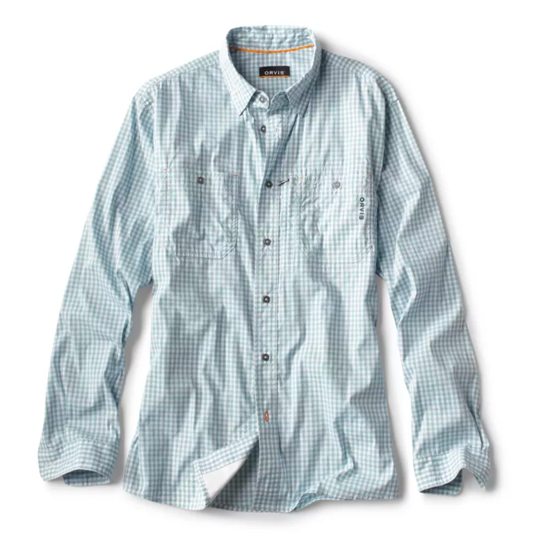 ORVIS Men's Shirt Size Medium Blue Plaid Flannel Long Sleeve