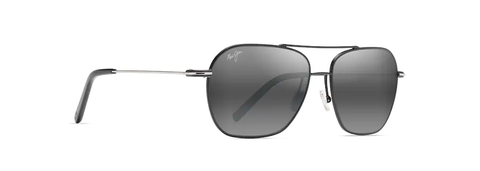 Maui Jim Mano Sunglasses - Black Silver Stripe / Grey #877-02