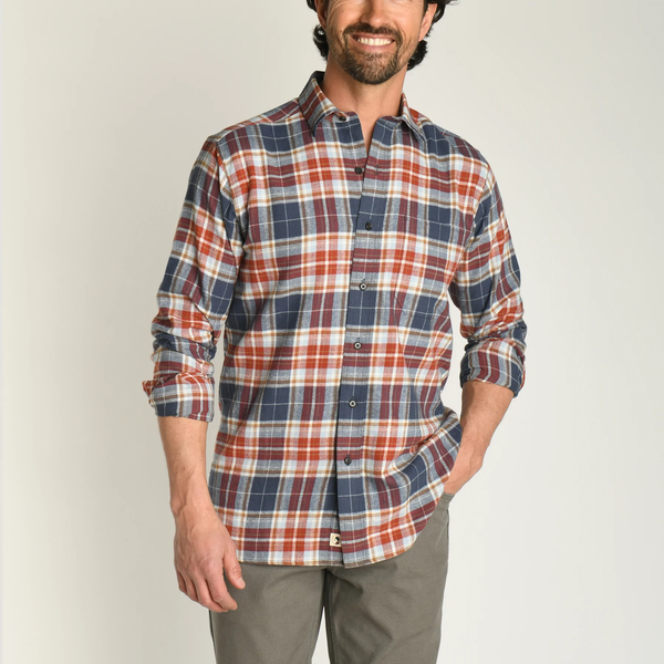 Duck Head Men's Oakdale Flannel Plaid Shirt / Navy