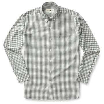 Duck Head Men's Vinson Long Sleeve Performace Buttondown Plaid Shirt / Deep Ocean